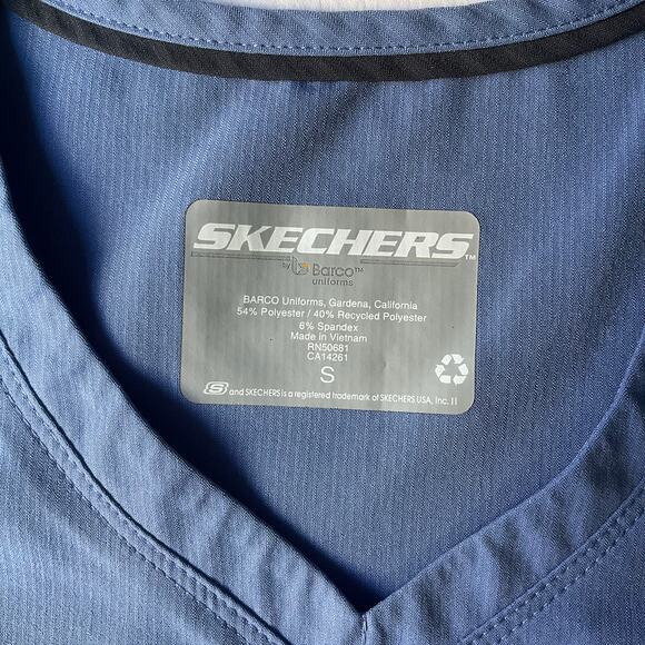 Sketchers Women’s Short Sleeve V-neck  Nurse Blouse Size S, Light Blue - Picture 5 of 8